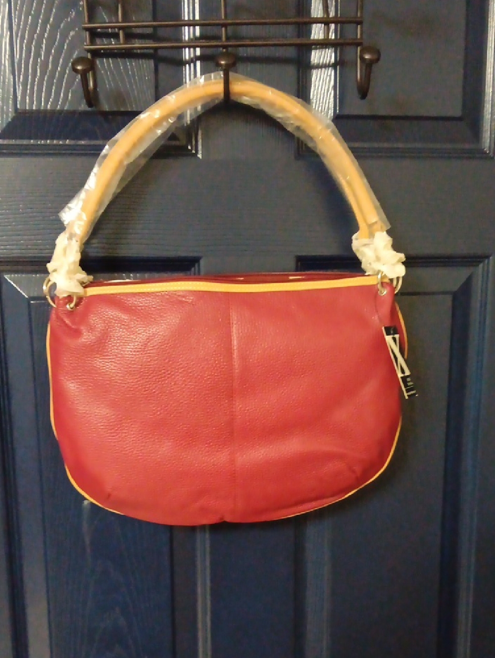 Maxx New York Red and Yellow Trim Shoulder Bag